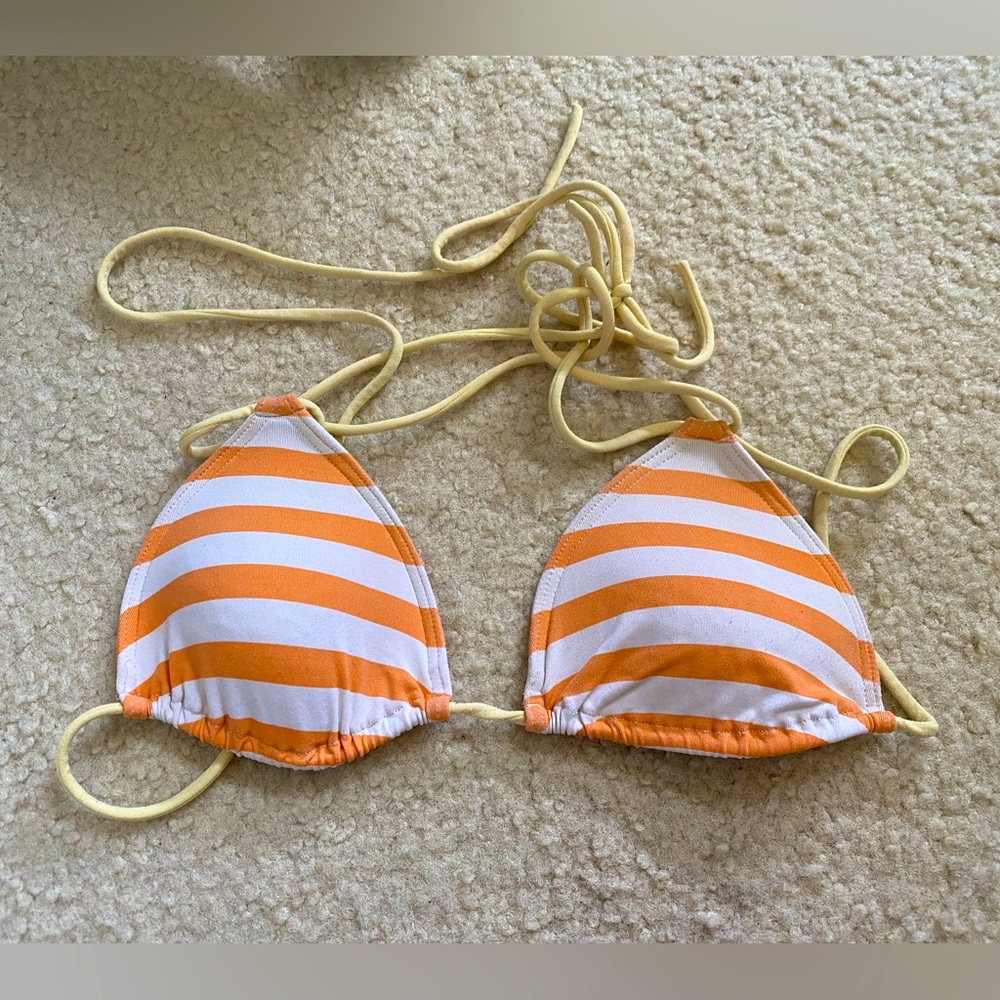 Abercrombie Swim Suit Striped Orange Set Size XS/S